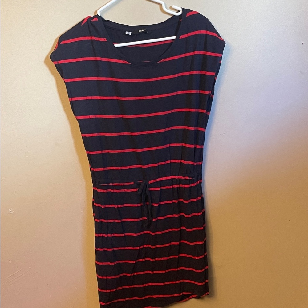 Only Navy and Red Striped Mini Dress 5/$50​